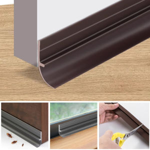 Door Bottom Sealing Strip Adjustable Weatherstrip Under Door Draft Stopper Self Adhesive Blocker