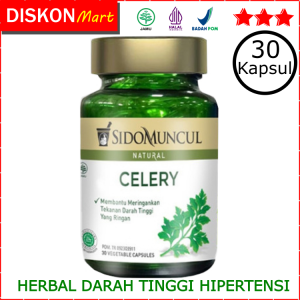 30 Kapsul Celery Daun Seledri Seleri Sidomuncul Jamu Herbal Obat Darah Tinggi Penurun Hipertensi Tensi Sido Muncul