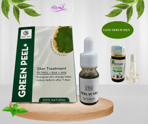 Peel da vi tảo retinol Le Peau 10ml serum tái tạo da mụn sinh học peel da tại nhà Tặng Kèm Serum B5 Phục Hồi