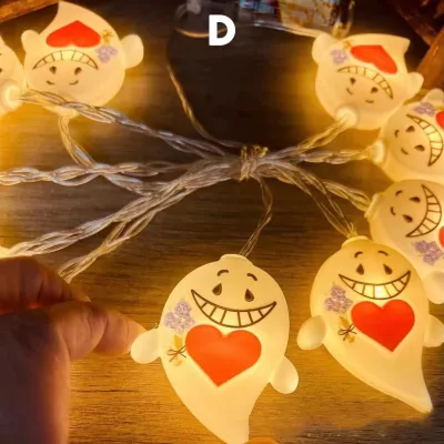 Halloween LED String Lights Pumpkin Ghost Skeleton Decor for Home and Halloween Decoration