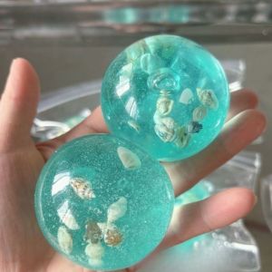 Ocean Squishy Stress Balls Cube Fidget Toy Soft Cute Pinch Decompression Toy Planet Sequin Anti-Anxiety Toy Gifts