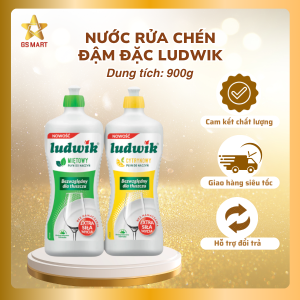 Nước rửa chén đậm đặc Ludwik 900g nhiều bọt bảo vệ da tay mùi thơm nhẹ nhàng