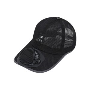 NEXTYOO Breathable Sunhat with Solar Fan Full Mesh USB Charging Cooling Fan Hat Fashion Quick Dry Baseball Cap Outdoor