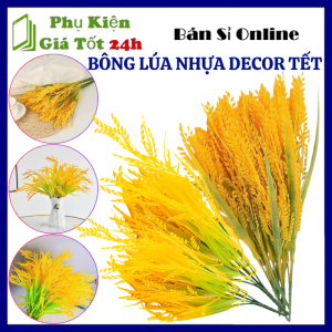 Cành Bông Lúa Vàng Giả 43cm Decor Trang Trí - Cành Bông Lúa Trang Trí Bình Hoa Decor Nhà Cửa Tài Lộc May Mắn Trang Trí Tết - Cây Giả Bông Lúa Thần Tài