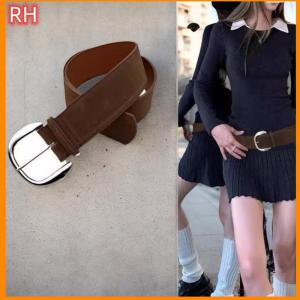 🔥🔥🔥ranghe เข็มขัดหนังนิ่มกว้างดีไซน์หรูหราสำหรับผู้หญิงสายรัดเอวแนวธุรกิจอเนกประสงค์แบบลำลองเข็มขัดหนังนิ่ม