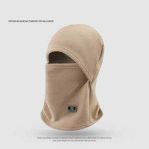 MUQZI Thickened Fleece Balaclava Hat Warm Windproof Helmet Hat Soft Face Cover Pullover Cap Autumn