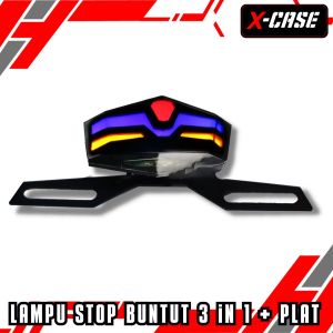 X-CASE Lampu Stoplamp Buntut 3 IN 1 KLX DTRACKER PNP Plus Plat Universal