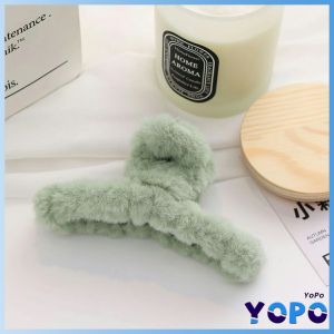 YoPo Soft Furry Hair Claws Big Clamps Faux Fur Hair Clips Sweet Plush Hair Crabs Clip for Girls