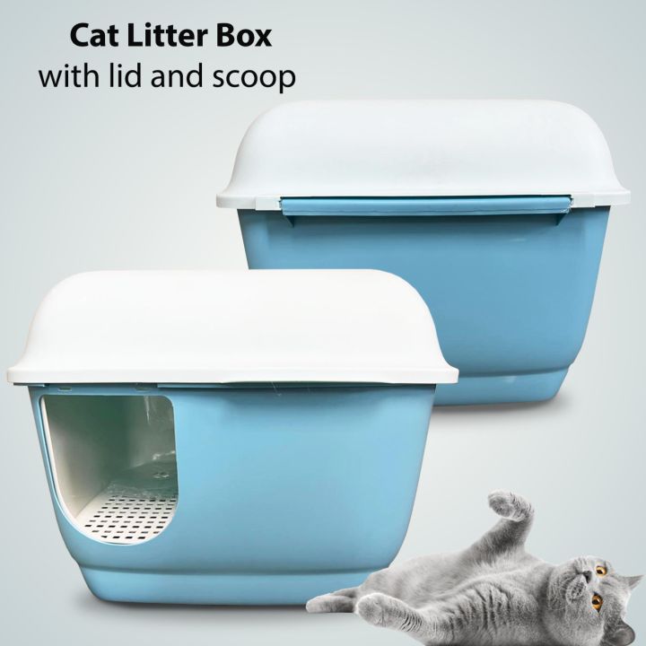 Cat Litter Multifunction Box Cat Litter Box With Lid And Scoop Lazada