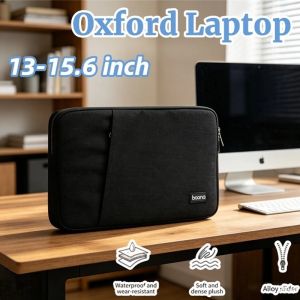 Black Oxford Laptop Sleeve 13/14/15/15.6 inch - Shockproof Soft Liner Notebook Bag with Front Pocket