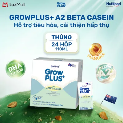 (Date 26/9/2026) Thùng 24 Hộp Sữa uống dinh dưỡng GrowPLUS+ A2 Beta-casein (24 x 110ml)