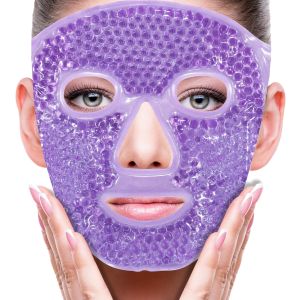 ZNÖCUETÖD Cold Face Ice Mask Facial Ice Pack Hot Cold Compress for Face Face SPA Gift for Woman Dark Circles Facial Puff Pressure Headaches Skin Care Post Cosmetic Care Reversible