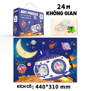 TRANH XẾP HÌNH BẢN TO NHIỀU CHỦ ĐỀ 24/48/60 MẢNH CHO BÉ TỪ 2 TUỔI TẬP LÀM QUEN (Hộp túi xách)