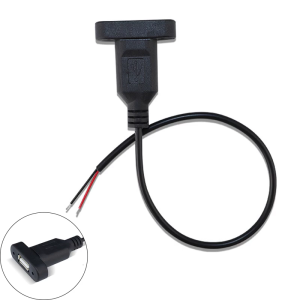 พอร์ตจ่ายไฟ2Pin แบบ USB หัวเดียวเต้ารับสำหรับชาร์จคอนเนคเตอร์ตัวเมียพอร์ต USB พร้อมสายยึดสกรูรูอุปกรณ์อิเล็กทรอนิกส์