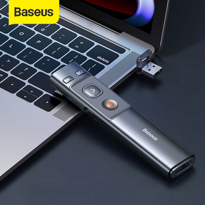 Baseus Universal 2.4Ghz Wireless Presenter USB + Type C Dual Pointer ...