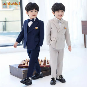 lontakids Boys Suit Set for Kids Toddler Slim Fit Formal Wear Tuxedo Ring Bearer Outfit for Wedding Birthday Party