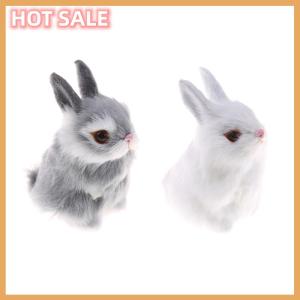 🔥🔥🔥dingdaocunz Imitate hair White Furry Rabbit Nap Toys Simulation Animal Model Decoration