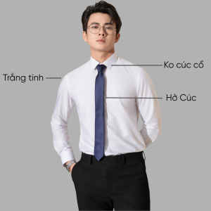 Áo Sơ Mi Nam Trắng Công Sở – Form Slimfit Tôn Dáng – Chất Vải Mịn Mát – Thấm Hút Tốt – Đi Làm Đi Tiệc