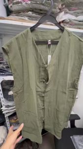 Mens Cotton Linen Breathable Summer Chinese Retro Button Neck Loose Vest Jacket Men Casual All Cotton Techwear Waistcoat2026