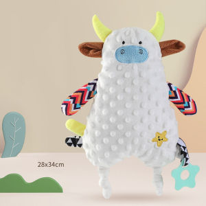 Aoduoyaya Baby Soothing Towel Animal Cartoon Doll Kid Sleeping Soothing Plush Doll Teether Can Bite Blanket Toy