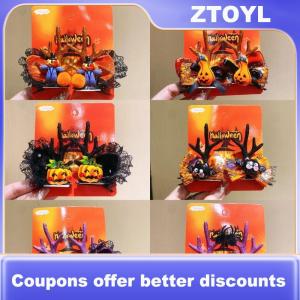 【ZTOYL】 อุปกรณ์เสริมผมฮาโลวีนตลกๆหมวกแม่มดกิ๊บติดผมรูปฟักทองค้างคาวตกแต่งกิ๊บติดผมสำหรับเด็กปาร์ตี้แต่งตัวหมวก