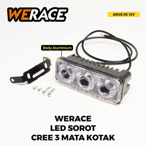 WERACE Lampu LED Sorot 3 Mata Kotak Bodi Aluminium