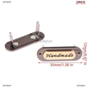 [COD] yixiayun 2PCS Handmade Metal Labels Tags Oval For Clothes Jeans Shoes Bags DIY Crafts