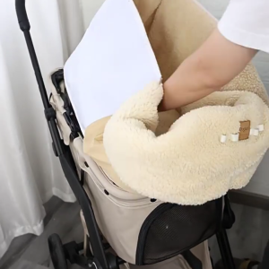 Windproof Pet Strollers Winter Liner Thermal Fleece Insulation Polyester Blend Removable Cover For Small Medium Large Pet