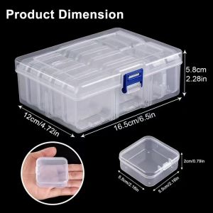 Abulaia 12 Pack Plastic Clear Storage Box Organizer Small Storage Containers Mini Organi
