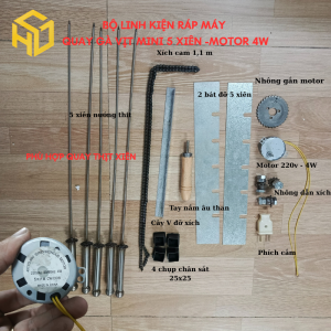 Máy nướng thịt quay gà vịt mini 5 xiên motor 4w (Bộ linh kiện đầy đủ về tự hàn)