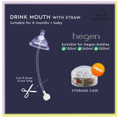 Baby Bottle Hegen Suction Straw 360 Gravity Ball Learning Drink Duckbill Teat Puting Botol Susu Bayi Anti Colic Less Gas