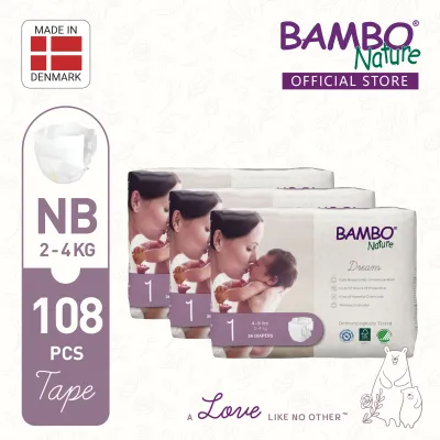 [BUNDLE] Bambo Nature Dream New Born (NB) - Size 1 108pcs