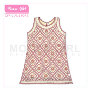 Moose Girl Crochet Dress Coral Blush and Cream (GSFDS 604 8091)