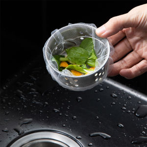 JustLiving 100/200Pcs Disposable Kitchen Sink Strainer Bag J&L Sink Fine Mesh Net Filtering Garbage Bag Shower Hair Stopper Sewer Water Filter Home Restaurant Sink Accessores