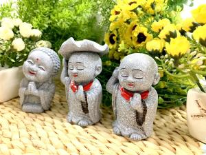 [HCM]Bộ 3 Tượng Chú Tiểu Tam Đa Tài Lộc Niệm Phật ( Hình Thật )