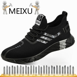 MEIXU Protective Shoes Safety Shoes Anti-smash Puncture Safety Boots Men Safety Shoes Working Shoes Working Boots Safty Shoes For Men Water Proof Hiking Shoes Boots For Men Safety Shoes Sport Jogger Kasut Kerja Lelaki Kasut Keselamatan Lelaki