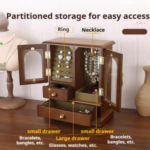 Exquisite solid wood jewelry box jewelry storage cabinet | high-value jewelry storage wedding gift birthday gift