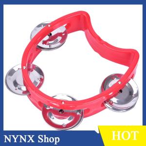 [NYNX] Hand Held Tambourine Metal Bell Plastic Percussion for KTV Party Kid Game Toy