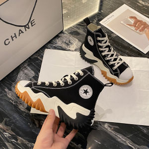 【Local Shipping】Heightening Casual Sneakers Thick Sole High Top Canvas Shoes Womens Fashion Lace up Casual Shoes Breathable Sports Womens Shoes