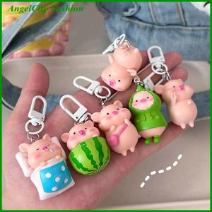 AngelCity Fashion Store Cute Funny Three-dimensional Piggy Keychain Kawaii Pig Animal Shaped Keyring Bag Mobile Phone Pendant Decoration Accessories