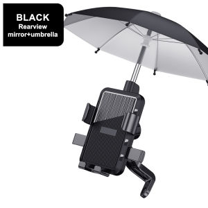 SEAMETAL Motorcycle Mobile Phone Holder Stand Rainproof Sunshade Bicycle Outdoor Phone Clip Handlebar Mount With Umbrella