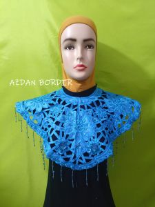Asesoris renda bordir kace motip mawarbisa d aplikasikan dengan baju pengantin atau untuk acara adat