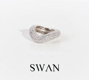 SWAN - Pave Arch Ring แหวนเงินแท้ ฝังเพชรคิวบิกเซอร์โคเนีย cubic zirconia