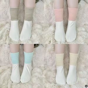 【COD&Fast Delivery】 Thicken Warm Sleeping Socks Thick Velvet Fleece Simple Stripes Thermal Winter Socks Cartoon Loose Mid Tube Home Floor Socks Women Socks