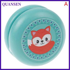QUANSEN ตุ๊กตาไม้ yoyo ของเล่นสัตว์พิมพ์เด็กโยโย่เด็กไม้โยโย่ของเล่นสำหรับเด็ก