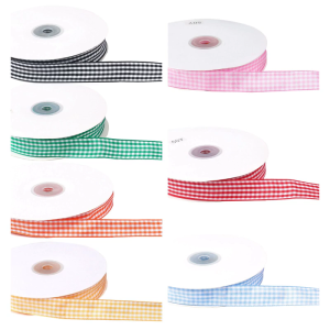 Gift Ribbons Gingham Ribbon Decorative Ribbon Checkered Ribbon Plaids Ribbon for Cake Wedding Party Decoration