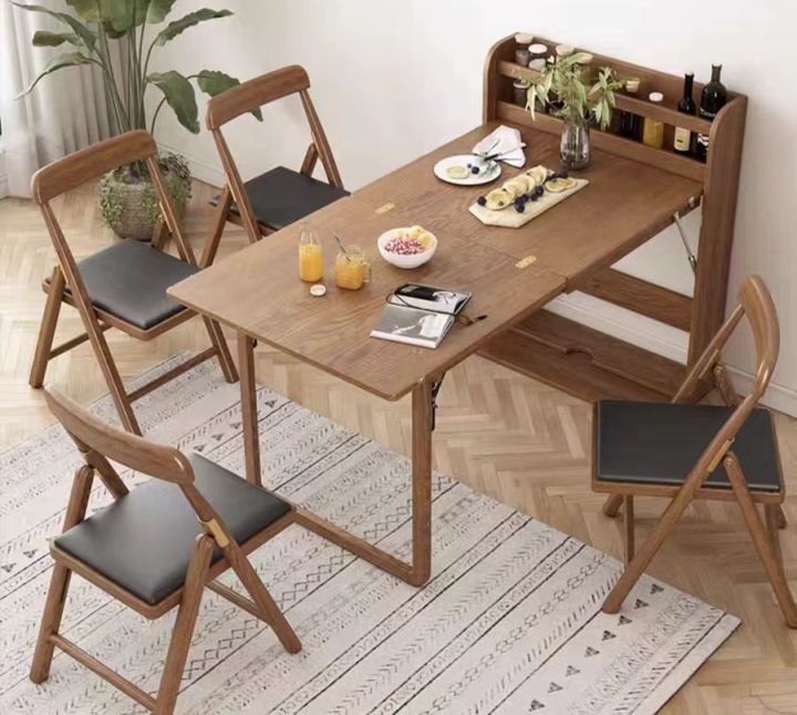 Preorder】Nordic multifunctional foldable dining table, solid wood