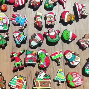 Christmas decoration clog shoe buckles and accessories PVC Soft Rubber diy Shoe flowers shoe decorations high-end garden shoe accessories