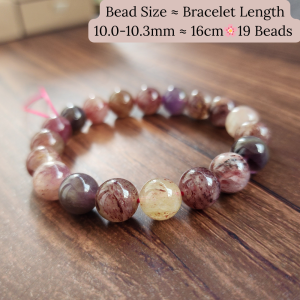 Natural Super 8 Amethyst & Strawberry Quartz Bracelet | Love Energy Crystal | Emotional Healing Calm & Protection | Handmade Gift for Her