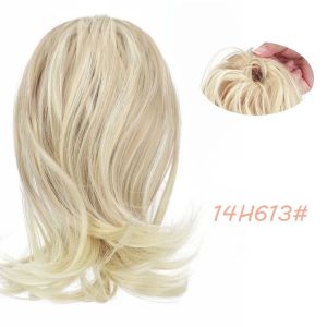 GOXBERK Hợp chất tổng hợp Tóc giả đuôi ngựa buộc scrunchie Quấn quanh Điểm nổi bật Tóc đuôi ngựa ngắn nối dài Phụ kiện tóc 8 inch Tóc giả sóng đuôi cá Dành cho phụ nữ.